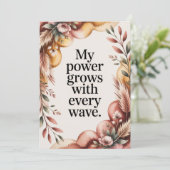 Earthy Birth Wave Strength Quote Feiertagskarte (Stehend Vorderseite)