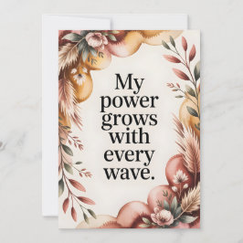 Earthy Birth Wave Strength Quote Feiertagskarte