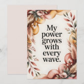 Earthy Birth Wave Strength Quote Feiertagskarte (Vorne/Hinten)