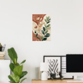 Earthy Bloom - Abstrakte botanische Mauer Art X Poster (Heimbüro)