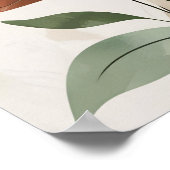 Earthy Bloom - Abstrakte botanische Mauer III Poster (Ecke)