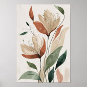Earthy Bloom - Abstrakte botanische Mauer III Poster (Vorne)