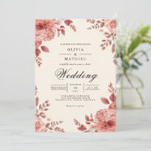 Earthy Bloom Arch Blüh Wedding Einladung (Stehend Vorderseite)
