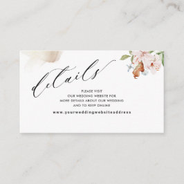 Earthy Blooms Beige Stain Wedding Details/ Website Begleitkarte