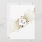 Earthy Blooms Beige Stains, Elegante Arch Wedding Einladung (Rückseite)