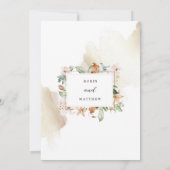 Earthy Blooms Elegante Beige Formal Wedding Einlad Einladung (Rückseite)