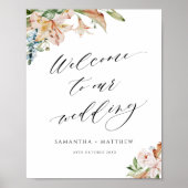 Earthy Blooms Wedding Welcome Sign Poster (Vorne)
