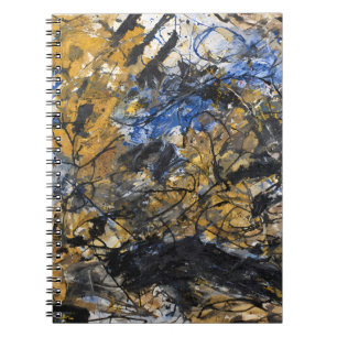 Earthy Blue Black Gold Abstrakt Chaos Notizblock