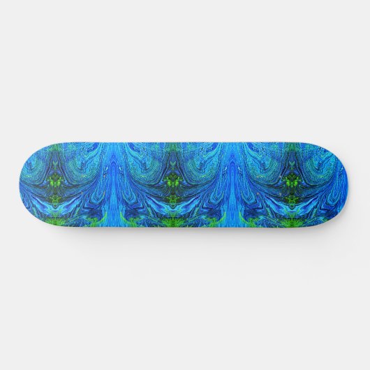 Earthy Blue Green Abstrakt Skateboard (Horizontal)