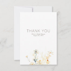 Earthy Blume Minimalistisch Small Danke