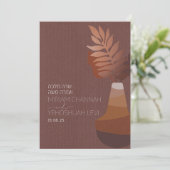 Earthy Bohemisch Bronze Jewish Chuppah Hebrew Einladung (Stehend Vorderseite)