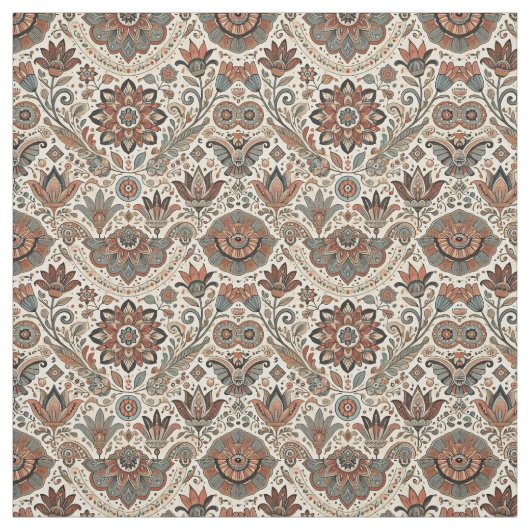 Earthy Bohemisch Floral Fabric Stoff (Muster)