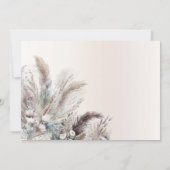 Earthy Bohemisch Floral Feathers Wedding Einladung (Rückseite)
