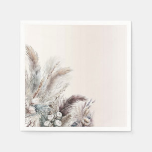 Earthy Bohemisch Floral Feathers Wedding Serviette