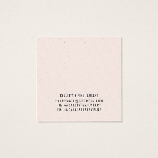 Earthy Bohemisch Pink Girl Earring Display Card (Rückseite)