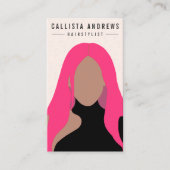 Earthy Bohemisch Pink Hair Girl Friseursalon Visitenkarte (Vorderseite)