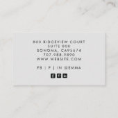 Earthy Boho Abstrakt Blume Blätter Visitenkarte (Rückseite)