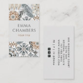 Earthy Boho Abstrakt Blume Blätter Visitenkarte (Vorne/Hinten)