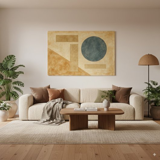 Earthy Boho Abstrakt geometrische Formen Kunst Leinwanddruck