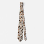 Earthy Boho Abstrakt Grid - HandGezeichnet Textur Krawatte (Vorderseite)
