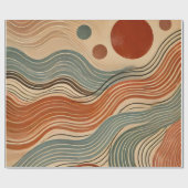 Earthy Boho Abstrakt in Terracotta Tones Geschenkpapier (Flach)
