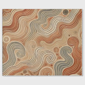 Earthy Boho Abstrakt in Terracotta Tones Geschenkpapier (Flach)