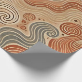 Earthy Boho Abstrakt in Terracotta Tones Geschenkpapier (Ecke)
