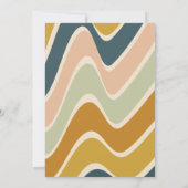 Earthy Boho Abstrakt Wavy Swirl Pastel Wedding Einladung (Rückseite)