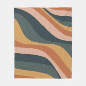 Earthy Boho Abstrakt Wavy Swirt Lines Terracotta Fleecedecke (Vorderseite)