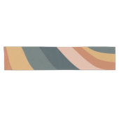 Earthy Boho Abstrakt Wavy Swirt Lines Terracotta   Kurzer Tischläufer (Horizontal)