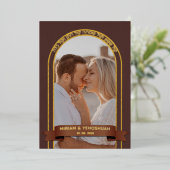 Earthy Boho Arch Foto Jewish Chuppah Hebrew Folieneinladung (Stehend vorne)