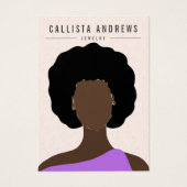 Earthy Boho Black Hair Girl Earring Display Card (Vorderseite)