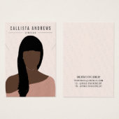 Earthy Boho Black Hair Girl Earring Necklace Card (Vorne & Hinten)