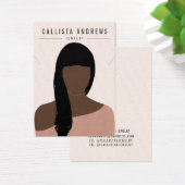 Earthy Boho Black Hair Girl Earring Necklace Card (Schreibtisch)