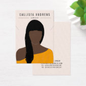 Earthy Boho Black Hair Girl Earring Necklace Card (Schreibtisch)