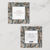 Earthy Boho Blätter Quadratische Visitenkarte (Vorne/Hinten)