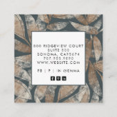 Earthy Boho Blätter Quadratische Visitenkarte (Rückseite)