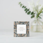 Earthy Boho Blätter Quadratische Visitenkarte (Stehend Vorderseite)