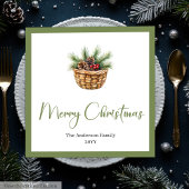 Earthy Boho Botanical Christmas Bouquet Table  Serviette