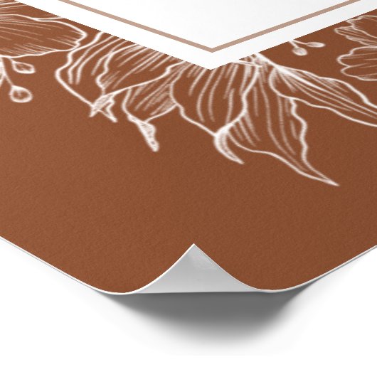 Earthy Boho Botanical Terracotta Wedding Willkomme Poster (Ecke)