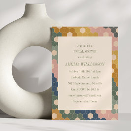 Earthy Boho Chic Vintag Modern Brautparty Einladung