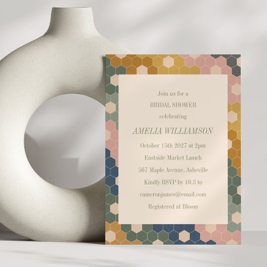 Earthy Boho Chic Vintag Modern Brautparty Einladung