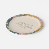 Earthy Boho Chic Vintages Custom Brautparty Pappteller (Schrägansicht)
