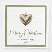 Earthy Boho Christmas Tree with Neutral Colors Serviette (Vorderseite)