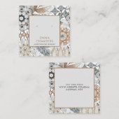 Earthy Boho Earring Display Card Quadratische Visitenkarte (Vorne/Hinten)