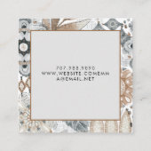 Earthy Boho Earring Display Card Quadratische Visitenkarte (Rückseite)