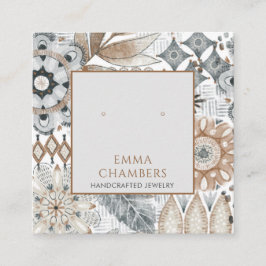 Earthy Boho Earring Display Card Quadratische Visitenkarte