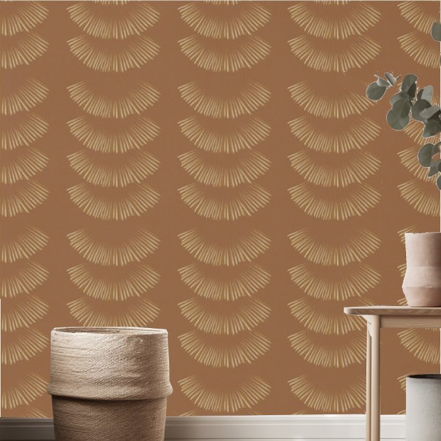 Earthy Boho Feathered Pattern Terracotta Tapete (Von Creator hochgeladen)