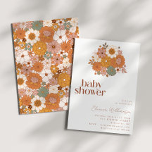 Earthy Boho Floral Niedlich Simple Baby Dusche