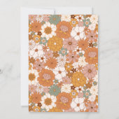 Earthy Boho Floral Terracotta Einfaches Brautparty Einladung (Rückseite)